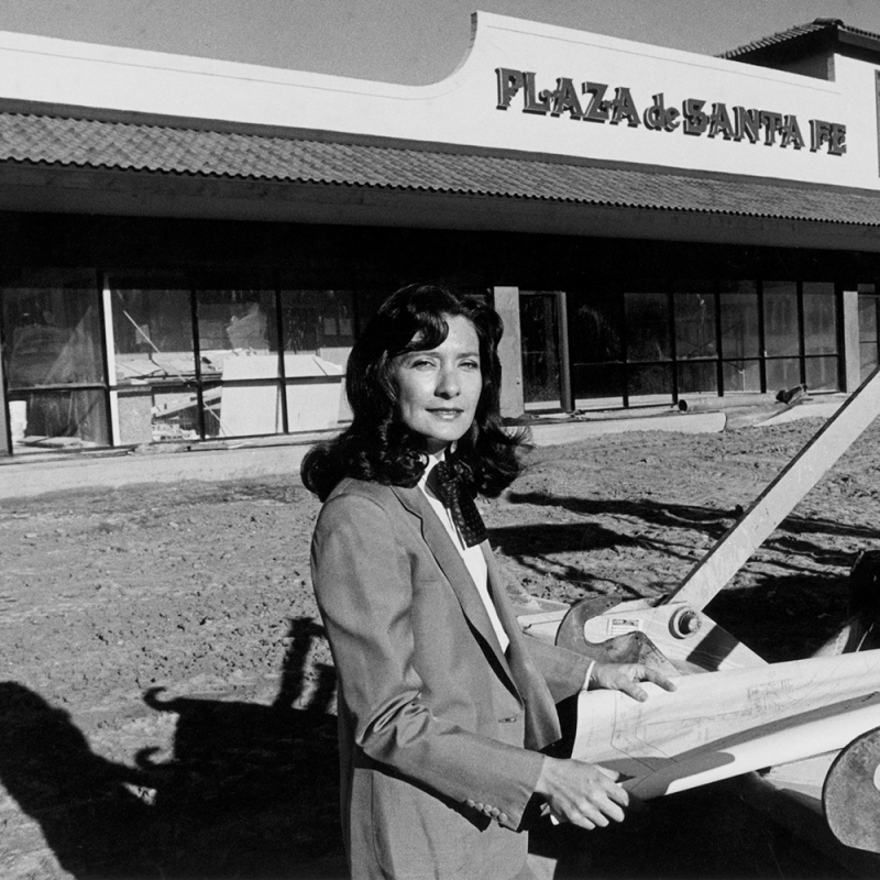Linda Alvarado during the construction of the Plaza de Santa Fe in Denver, CO, 1984.