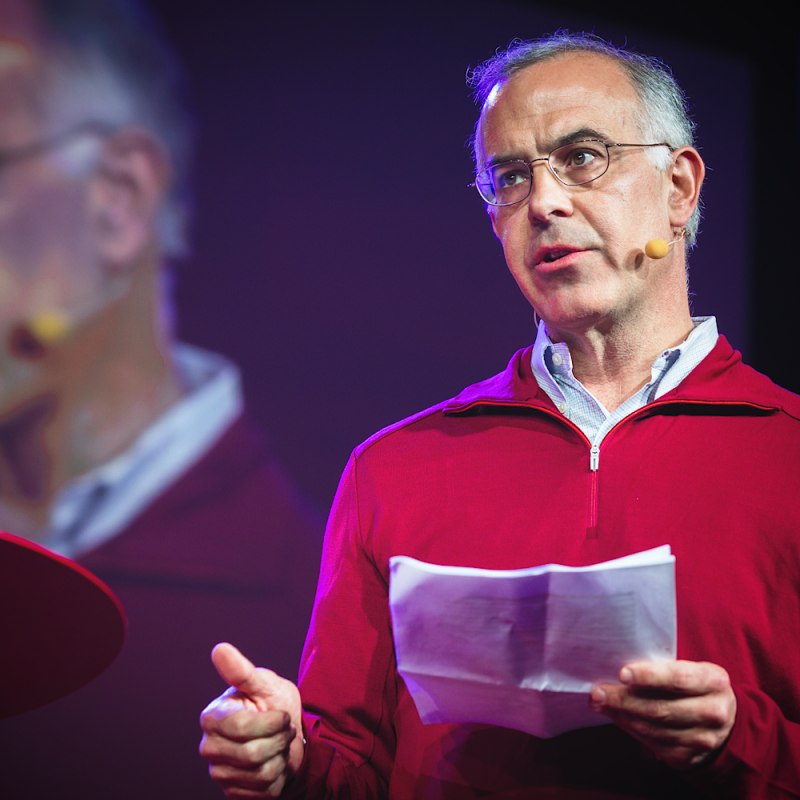 The New York Times columnist David Brooks on stage at TED2014 in Vancouver, Canada.