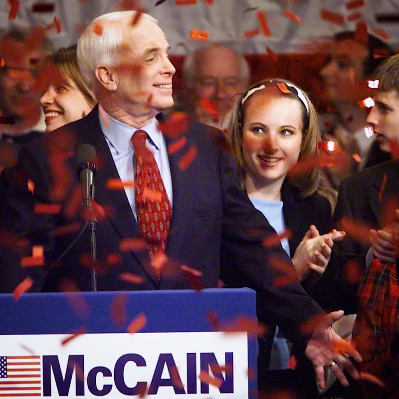 Republican presidential hopeful, Arizona Sen. John McCain, celebrates in 2000 at the

Pointe Hilton Squaw Peak in Phoenix.