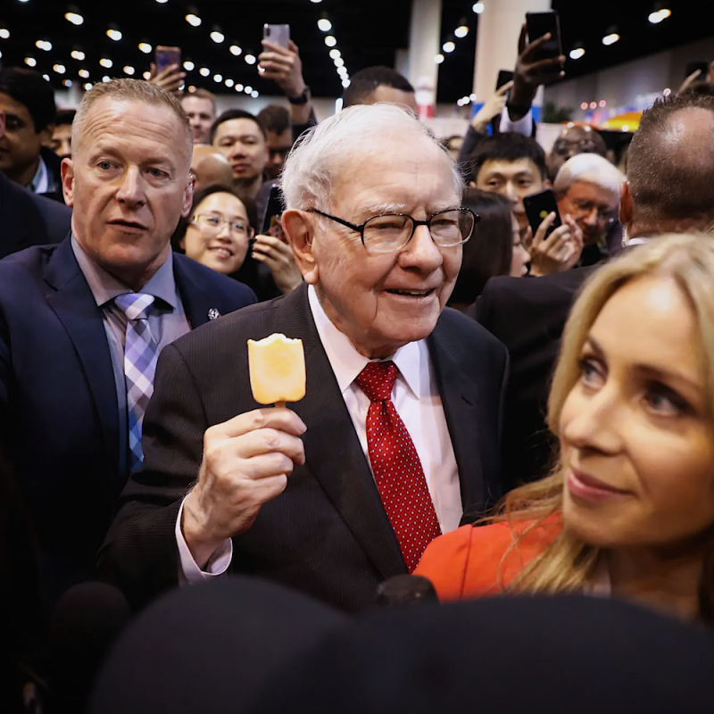 Warren Buffett, chief executive of Berkshire Hathaway, at the conglomerate&amp;rsquo;s annual shareholders meeting in Omaha, NE.