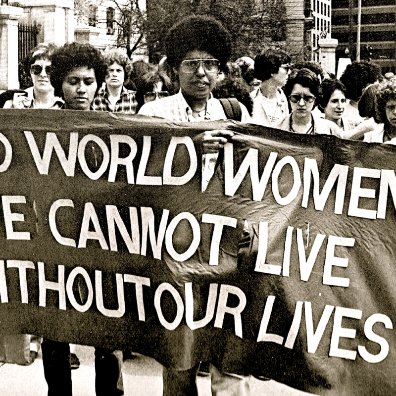 Barbara Smtih and members of the Combahee River Collective at a memorial march for murdered women of color, Massachusetts Avenue, Boston, April 1, 1979.