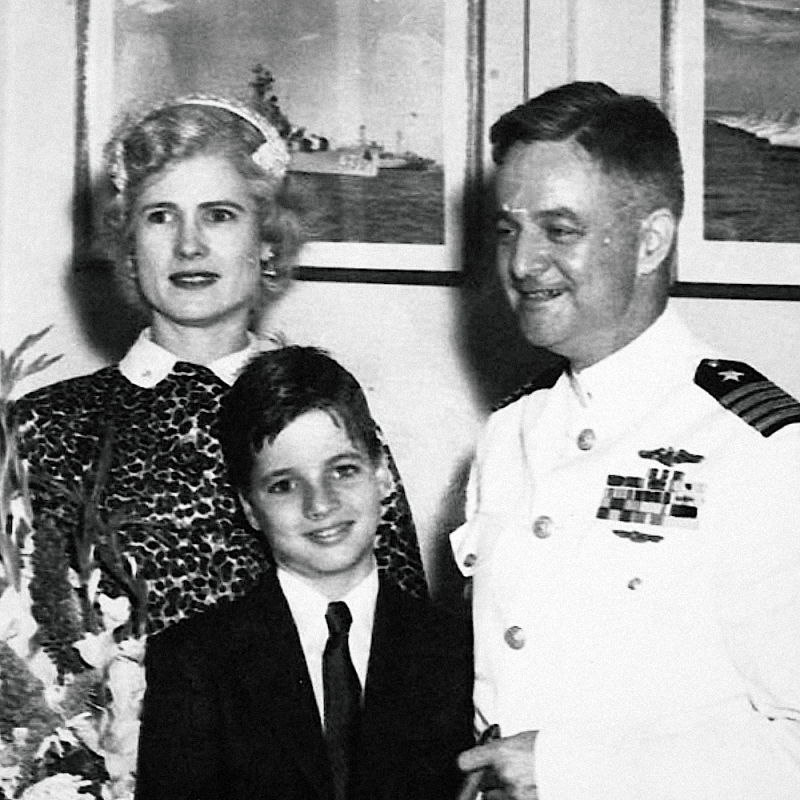 Portrait of members of the McCain family, circa 1951. Roberta McCain (1912 - 2020),

Joe McCain, and his father, US Navy Admiral John S McCain Jr (1911 - 1981).&amp;nbsp;