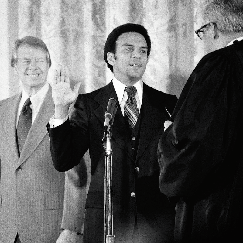 Jimmy Carter nominated Andrew Young to become U.S. Ambassador to the UN&amp;nbsp;&amp;mdash; the first African American to serve in the position. 1976.