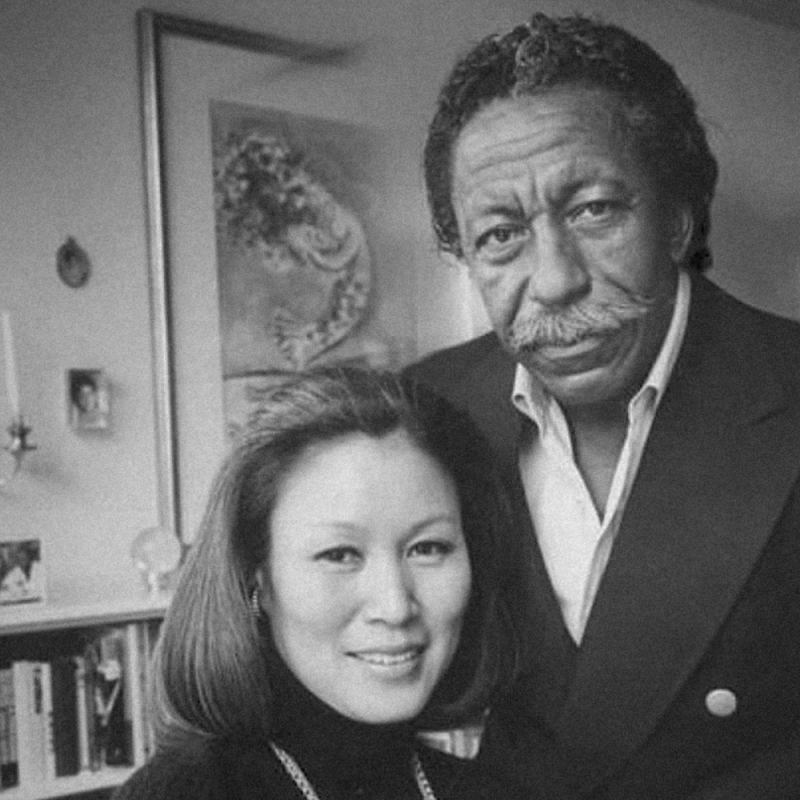 Genevieve Young and Gordon Parks in Manhattan, 1974.