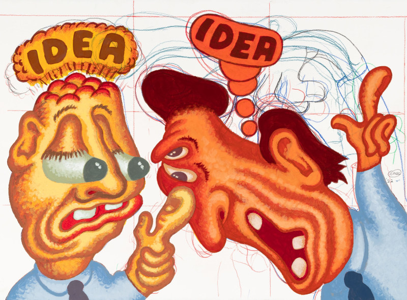 Peter Saul, Two Ideas, 2022