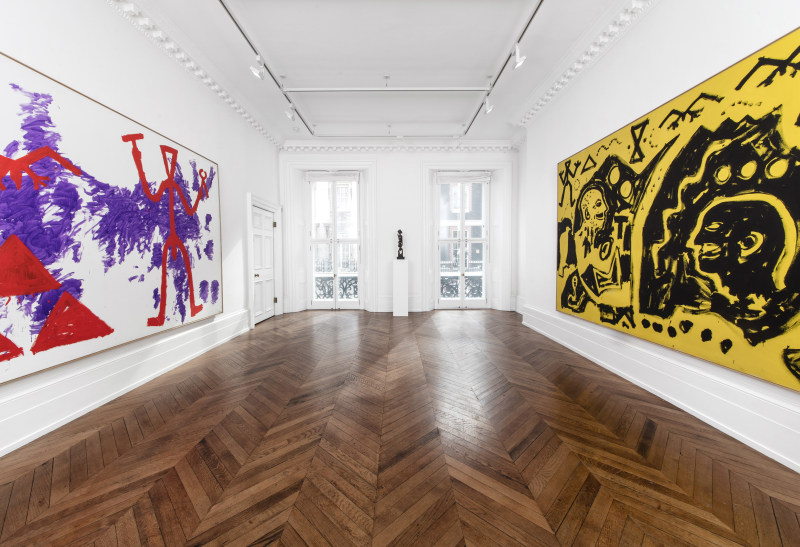 A.R. PENCK, Paintings from the 1980s and Memorial to an Unknown East German Soldier, London, 2018, Installation Image 2