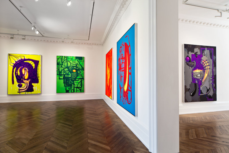 Aaron Curry, Paintings, London, 2014, Installation Image 5