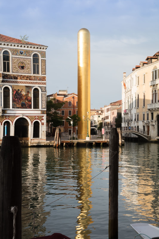 James Lee Byars, The Golden Tower, Campo San Vio, Venice, 2017, Installation Image 13