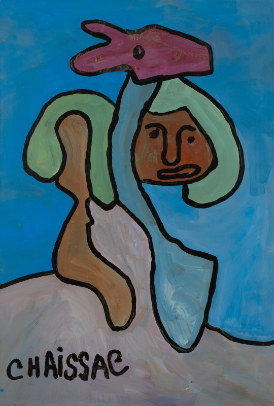&ldquo;Personnage et cheval&rdquo;, 1959, Ripolin on paper mounted on canvas