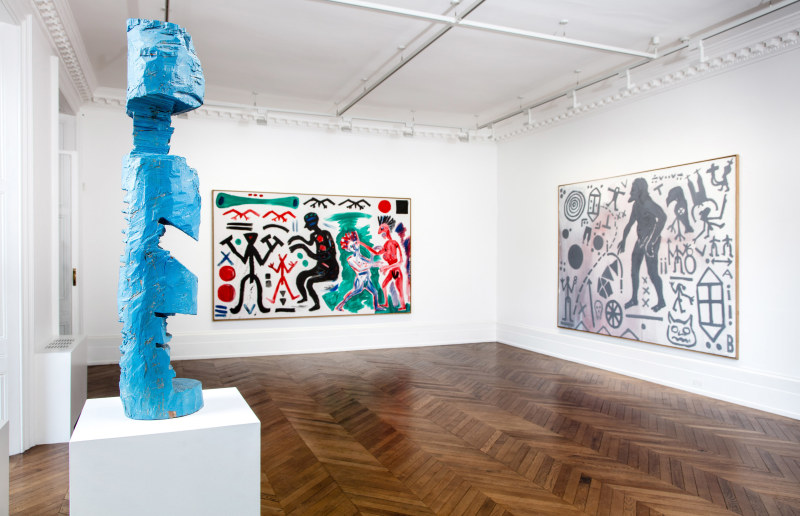 A.R. PENCK, Paintings from the 1980s and Memorial to an Unknown East German Soldier, London, 2018, Installation Image 5