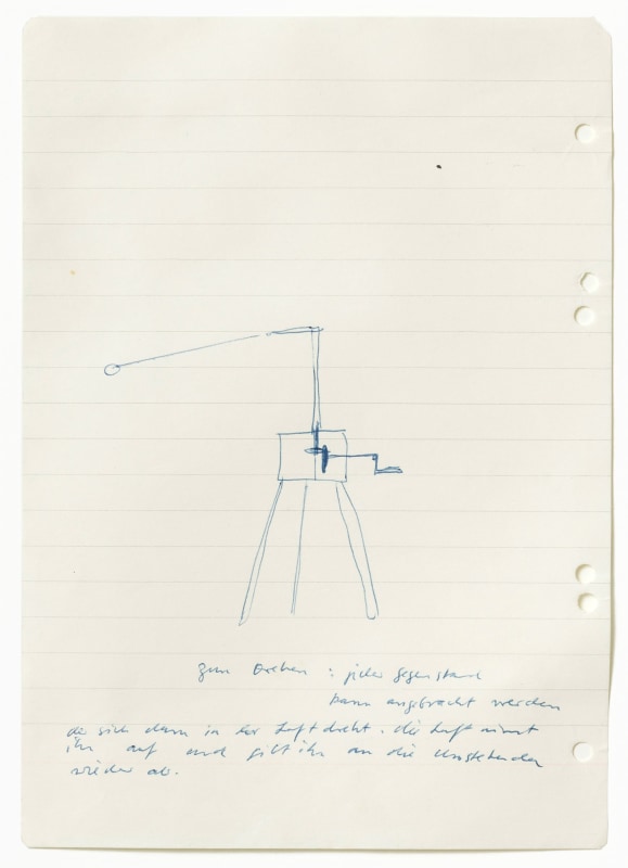 &quot;(For turning: any object can be attached, which then turns in the air. The air picks it up and releases it to the bystanders)&quot;, ca. 1969