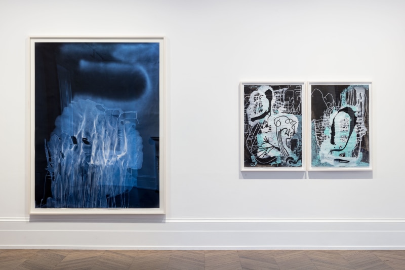 Sigmar Polke, Pour Paintings on Paper, London, 2017, Installation Image 5