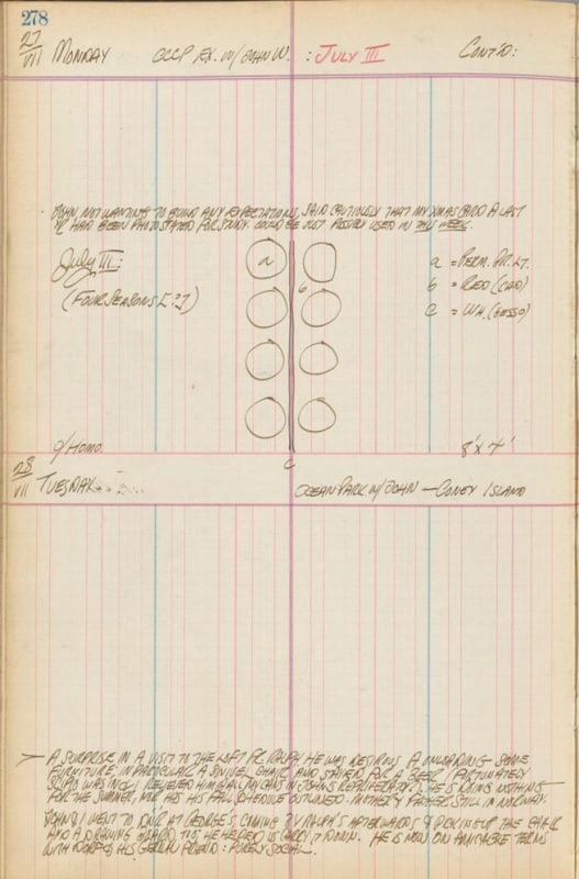 July 27–28, 1959 -  - Journals - Robert Indiana