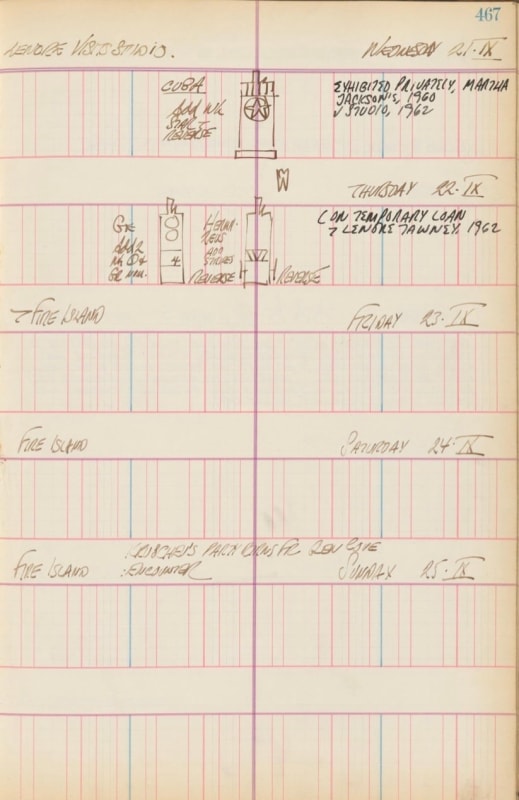 September 21–25, 1960 -  - Journals - Robert Indiana