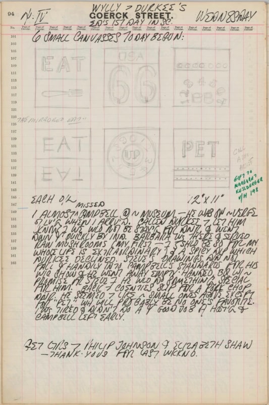 April 4, 1962 -  - Journals - Robert Indiana