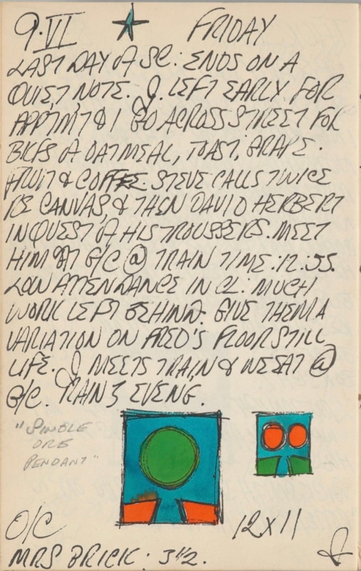 June 9, 1961 -  - Journals - Robert Indiana