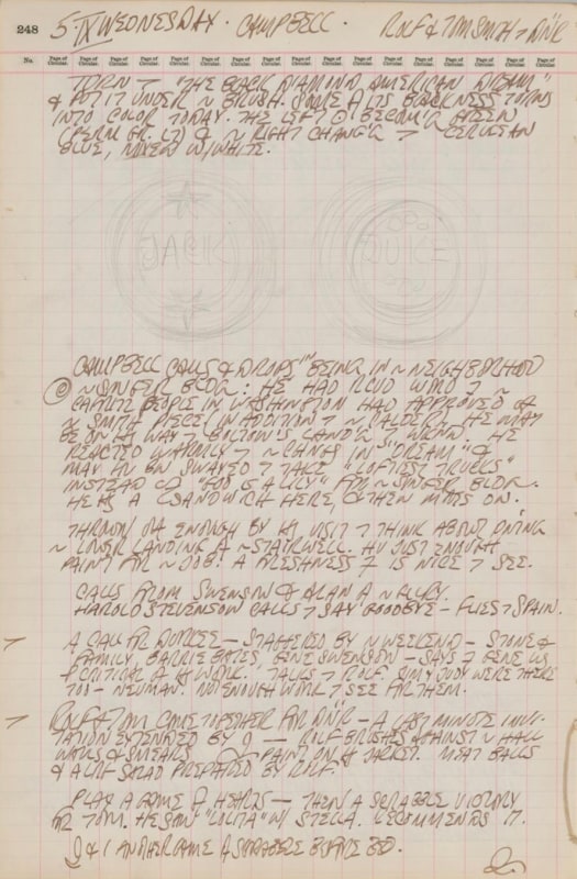 September 5, 1962 -  - Journals - Robert Indiana
