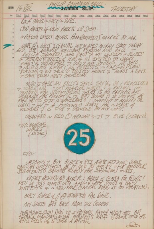 August 16, 1962 -  - Journals - Robert Indiana