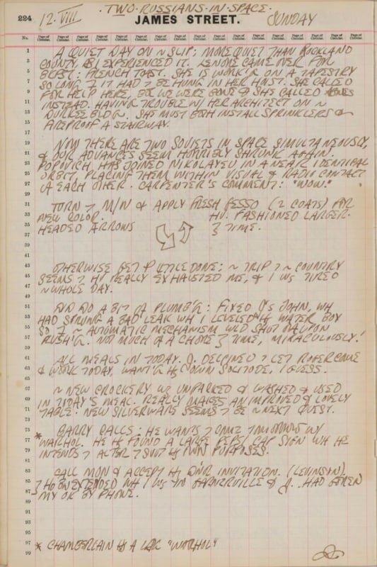 August 12, 1962 -  - Journals - Robert Indiana