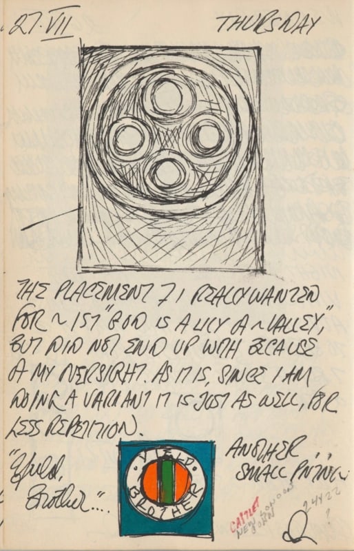 July 27, 1961 -  - Journals - Robert Indiana