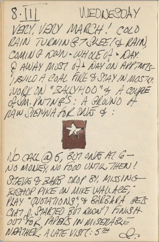 March 8, 1961 -  - Journals - Robert Indiana