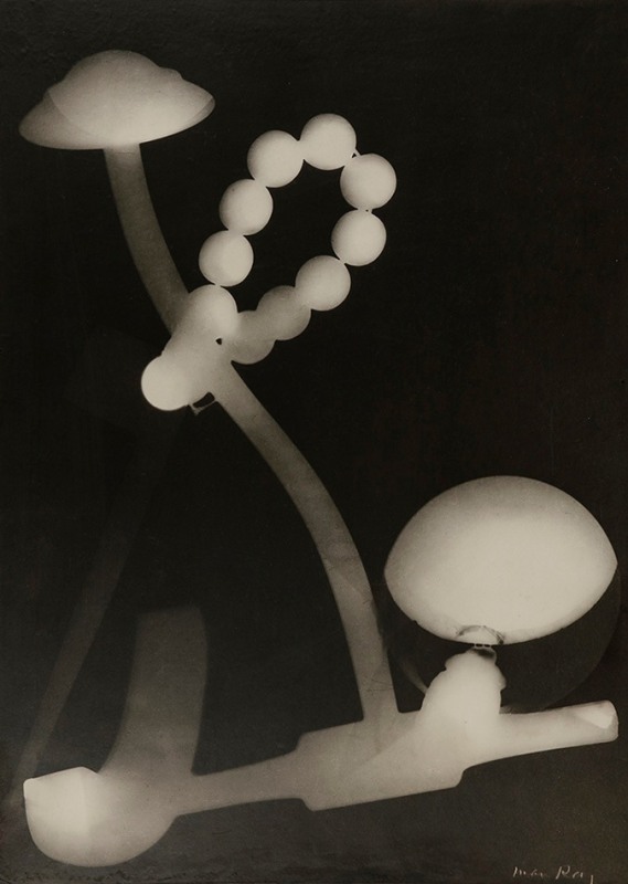 An image of a black and white photogram.