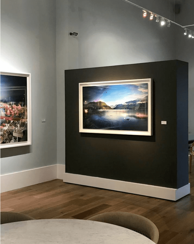 Installation view of a colorful photograph