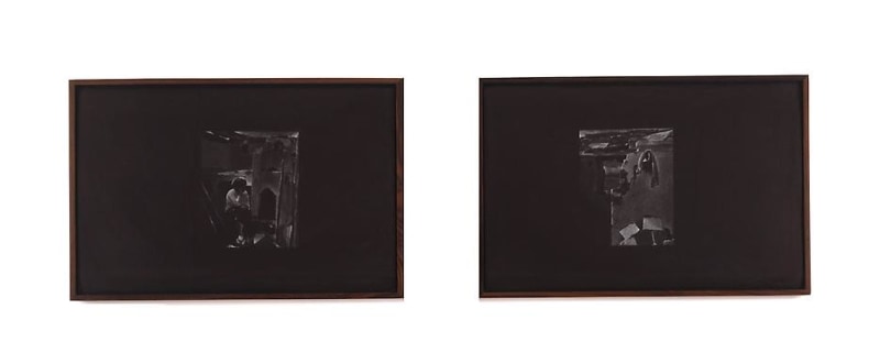Untitled 1980 White pastel on paper (diptych)