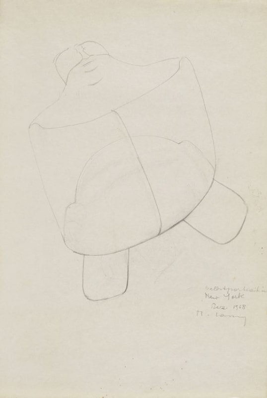 Maria Lassnig, Selbsportrait in New York