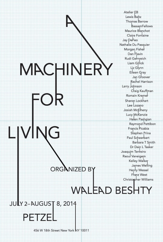 A Machinery for Living Organized by Walead Beshty