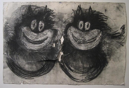 Twins 2005 Charcoal on paper