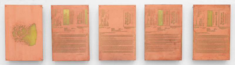 Walead Beshty, Body Print (Left Pectoral, Meloxicam 15 mg Tablet, Hydrocodon-Acetaminophen 5-325, L-Methylfolate 7.5 mg Tablet, Bupropion HCL XL 150 mg Tablet), 2017