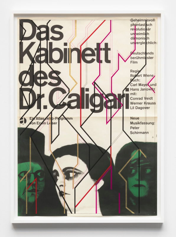The Cabinet of Dr. Caligari, 2017, Ink and gouache on film poster