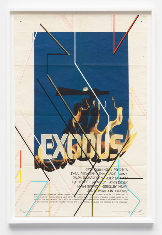 Exodus, 2017, Ink and gouache on film poster