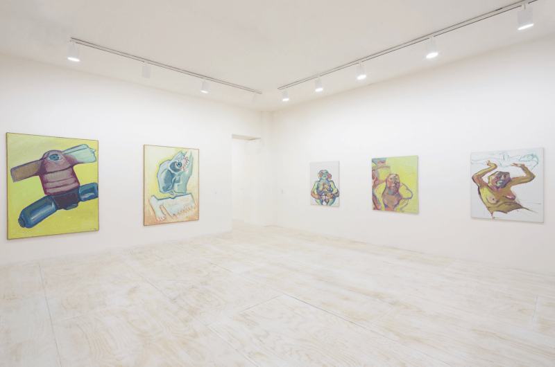 Maria Lassnig. Installation view, 2014. MoMA PS1, Long Island City, New York. Photo: Matthew Septimus.