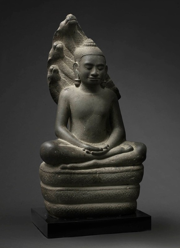Buddha Sheltered by Muchalinda - Cambodia, Angkor Region - Artworks-Items - Carlton Rochell