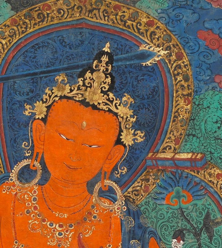 Detail showing face of Manjushri