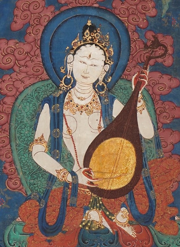 Detail from thangka of Manjushri