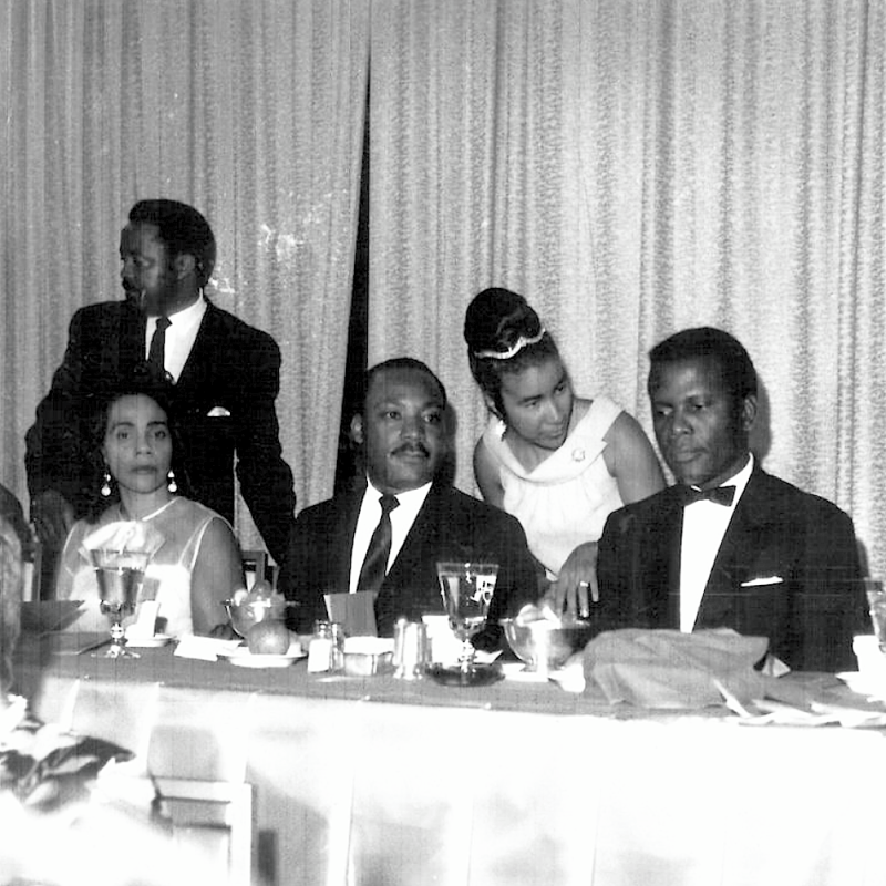 Xernona Clayton, with Coretta Scott King, Martin Luther King Jr. and Sydney Poitier at the 1967 SCLC 10th Anniversary Convention.