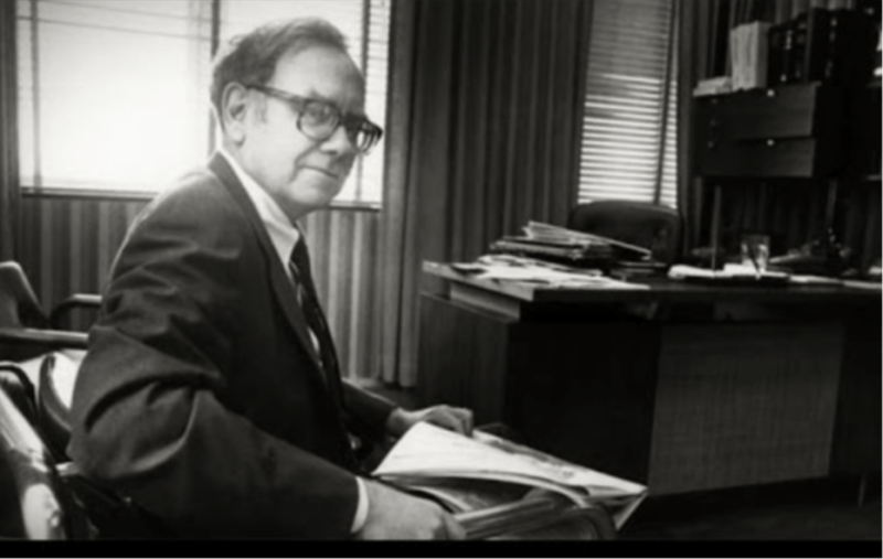 Younger Warren Buffett in his office