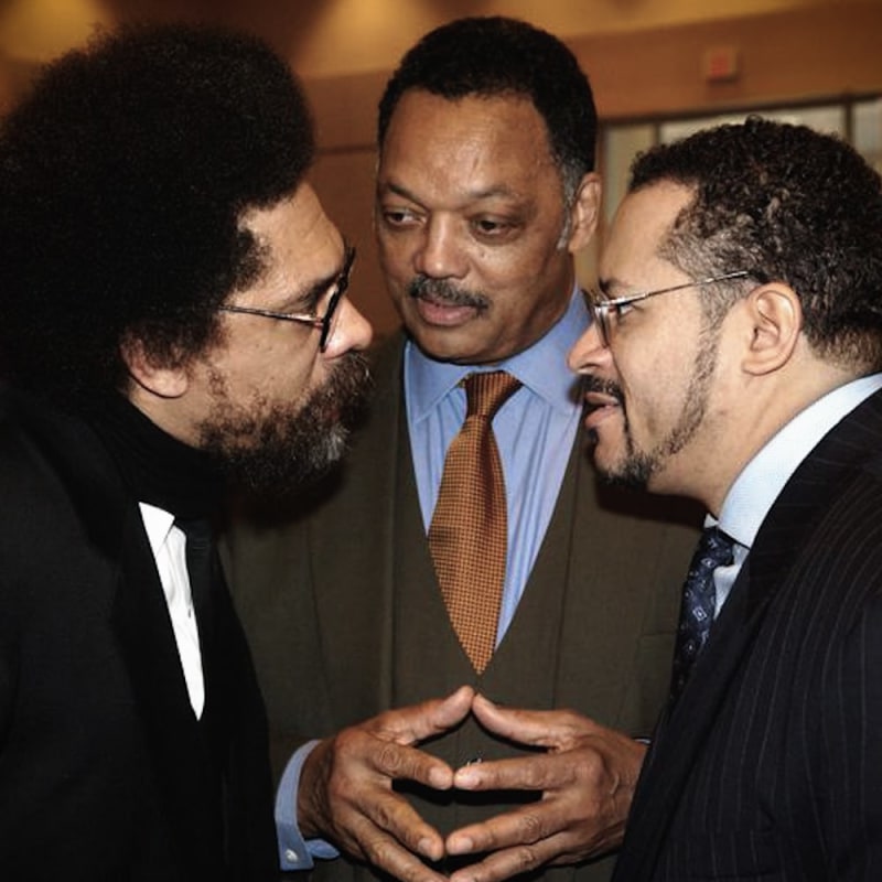 (from left) Dr. Cornel West, Rev. Jesse L. Jackson and Michael Eric Dyson. 2005.