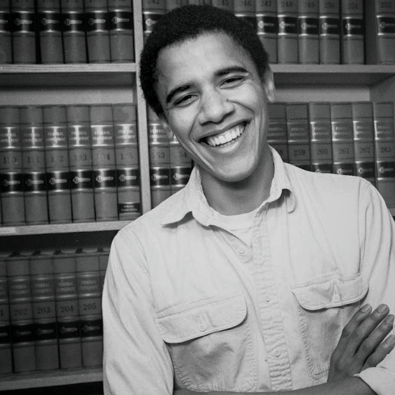 Barack Obama in 1990 at Harvard Law School.