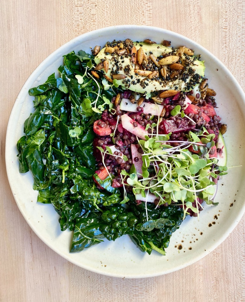 Beluga lentil kale salad