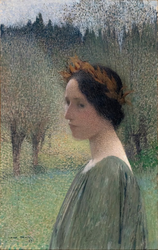Henri Martin Portrait of a Woman, 1895 Oil on canvas 23 1/2 x 14 inches