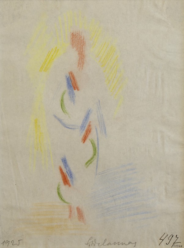 Dress Design (Projet de robe), 1925, Paris&nbsp;&nbsp;  Colored pencil on paper 10 1/2 x 8 inches