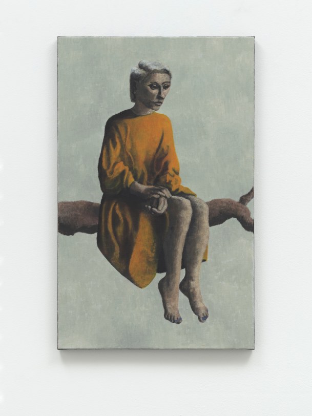 Lenz Geerk  Treesitter, 2021  Acrylic on canvas  31.5 x 19.69 in (80 x 50 cm)