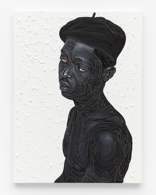 Otis Kwame Kye Quaicoe Black Beret Boy, 2021 Oil on canvas 40.25 x 30 in (102.2 x 76.2 cm)