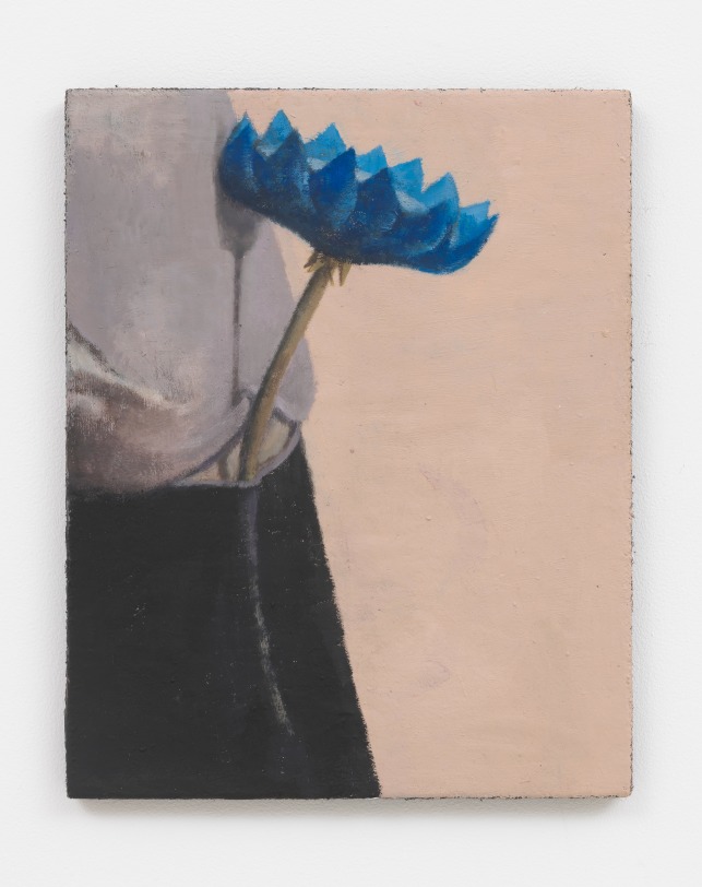 Lenz Geerk Blue Flower, 2018 Acrylic on wool 19.7 x 15.7 in (50 x 40 cm)