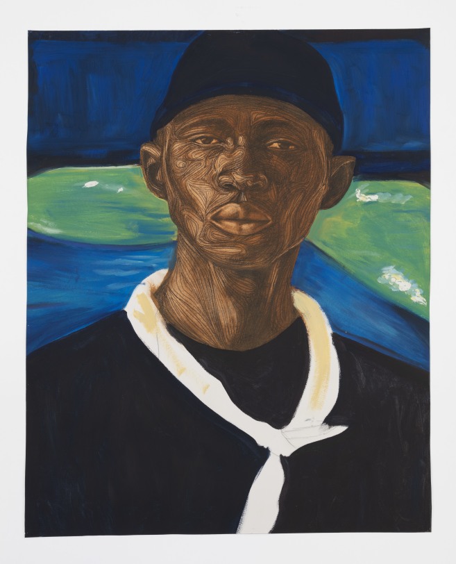 Collins Obijiaku Man with bright scarf (Voyager), 2023