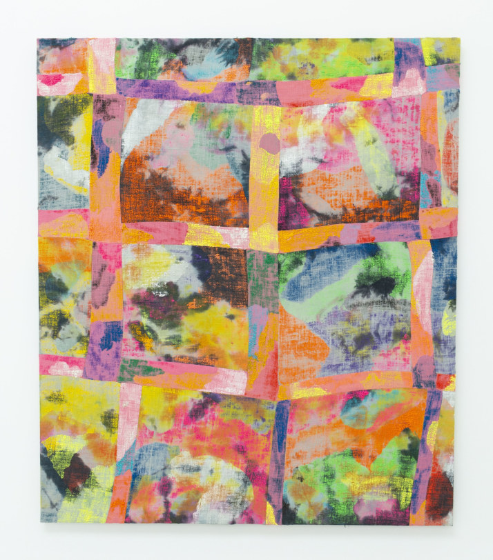 Evan Nesbit Wind Eye (Color Grid 1), 2018 Acrylic, dye on burlap 79 x 68 in (200.7 x 172.7 cm)